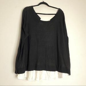 Torrid Black Layered Tie Bow Back Blouse 3X